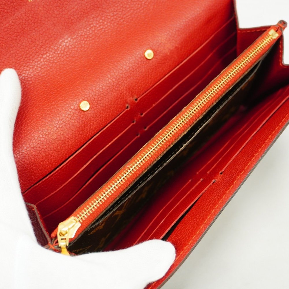 Louis Vuitton Long Wallet Monogram Portefeuille Pallas M58414 Brown Cerise La... - Picture 14 of 15